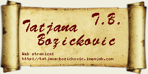 Tatjana Božičković vizit kartica